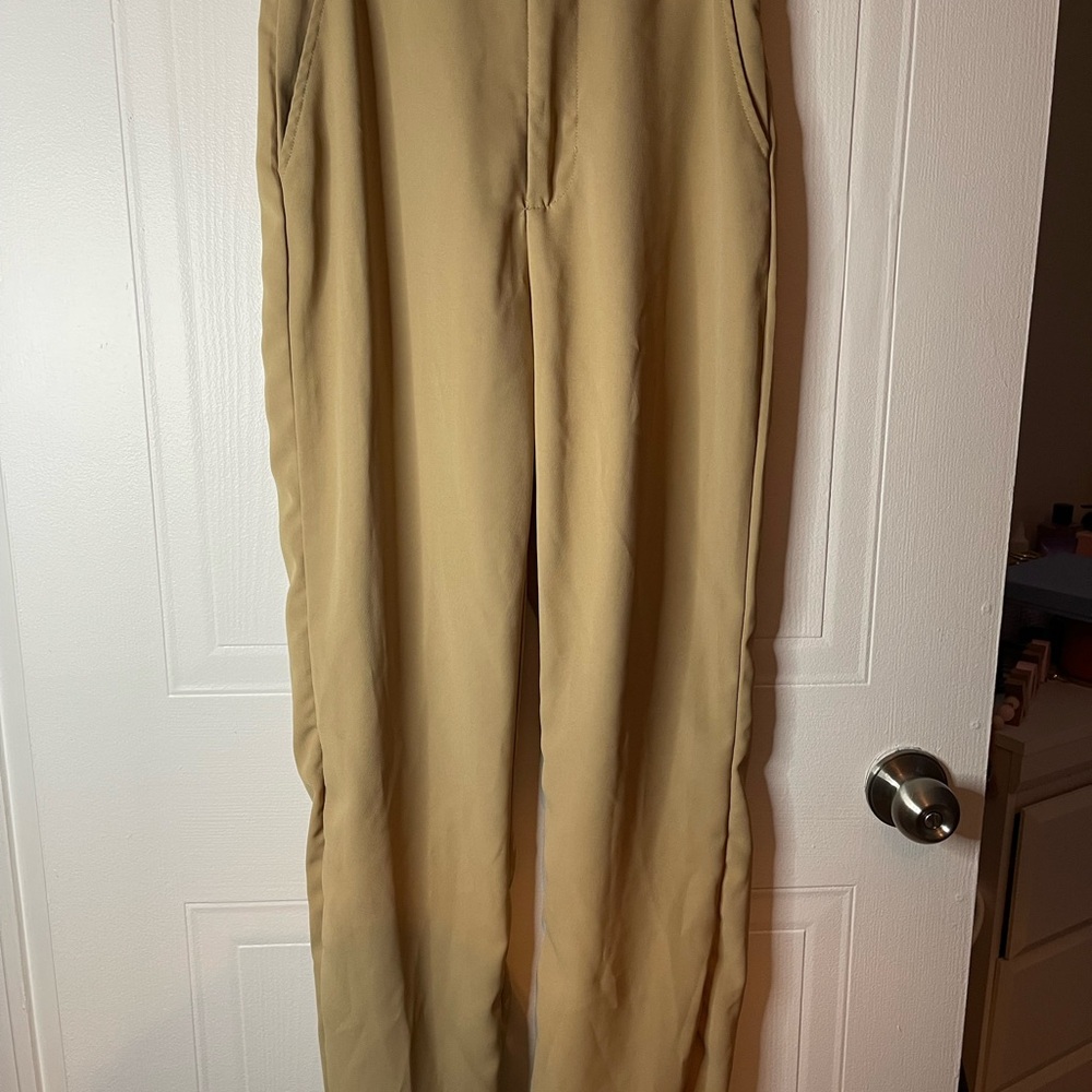 SHEIN Tan Chinos Versatile Lightweight Trousers